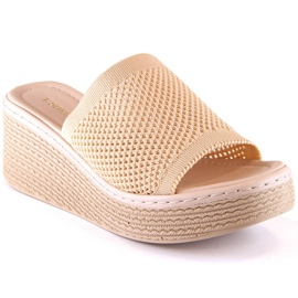 Beige wedge tofflor dam T.Sokolski MU100