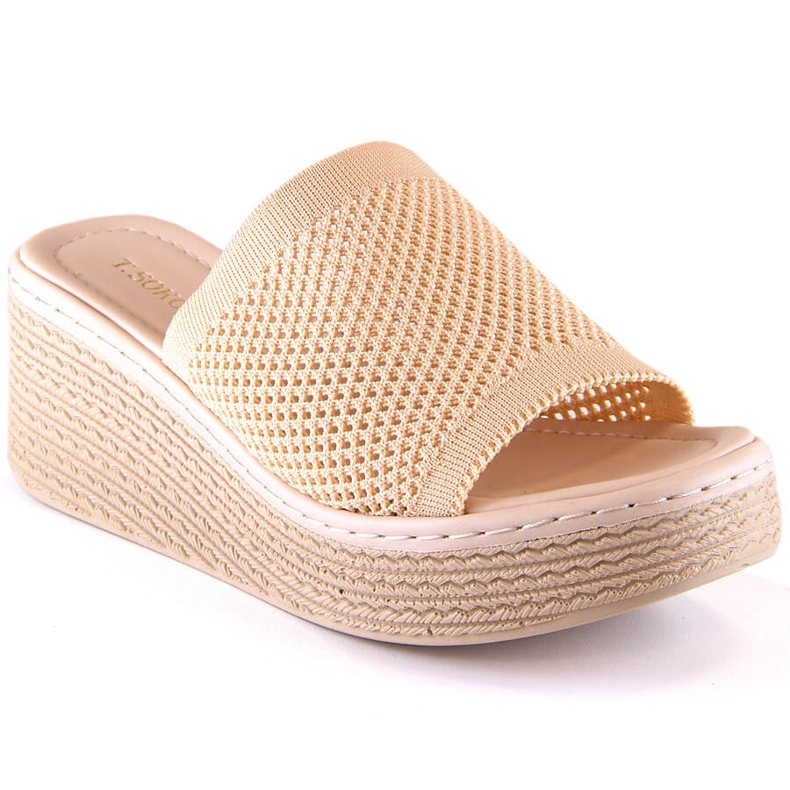 Beige wedge tofflor dam T.Sokolski MU100