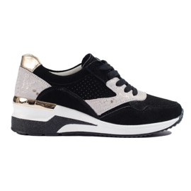 Shelovet wedge sneakers i svart läder