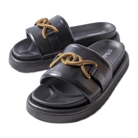 Svarta platåsandaler från Frédérique