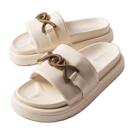 Beiga plattformsrutschbanor från Frédérique beige