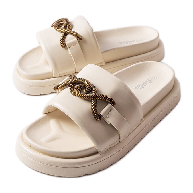 Beiga plattformsrutschbanor från Frédérique beige