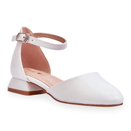 PE1 Lågklackade barnsandaler Ljussilver Nelly vit