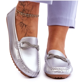 FC3 Slip-on mockasiner för kvinnor med glitterdekoration Silver This Moment