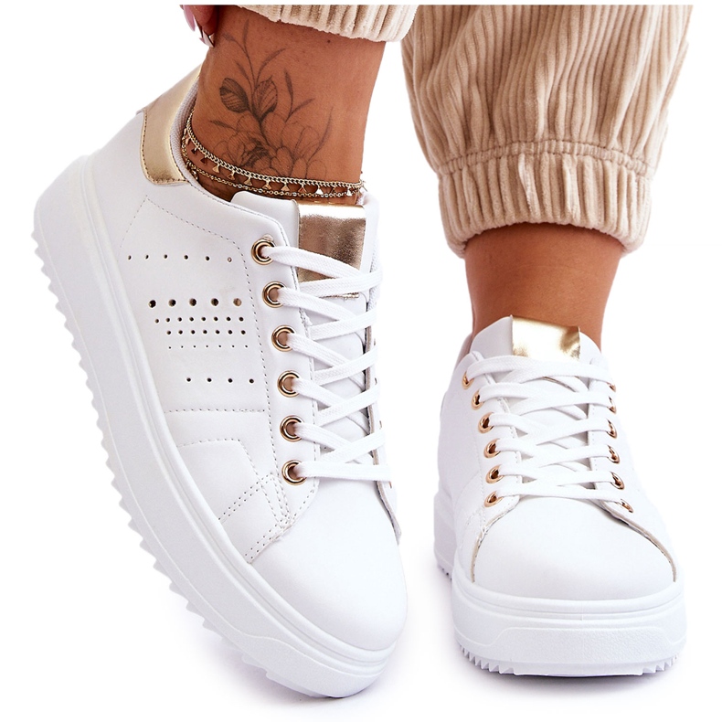 Sportskor för kvinnor Vit och guld Var först!