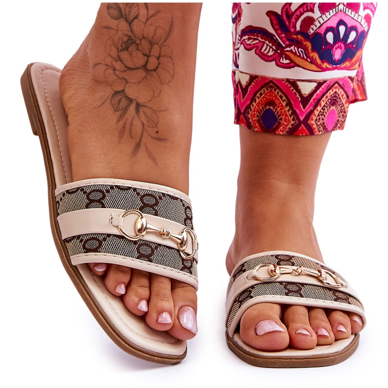 Klassiska platta klackar Beige Marlene