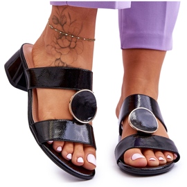 Eleganta högklackade Sergio Leone KL310 Svart