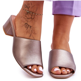 Eleganta Smooth Tofflor Sergio Leone KL317 Mörk Silver brun