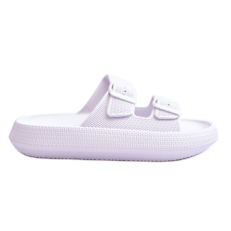 Damtofflor i skum med ränder Vita Sharmen