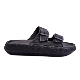 Damtofflor i skum med ränder Svart Sharmen