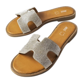 Silverglas med läderinlägg Lazure