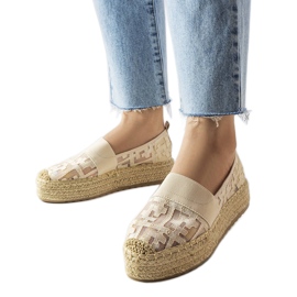 Beige mesh espadrillor från Bateliers