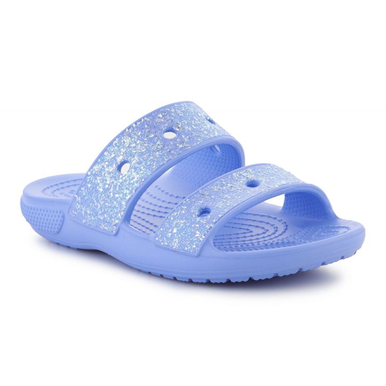 Crocs Classic Glitter Sandal Jr. 207788-5Q6 tofflor blå