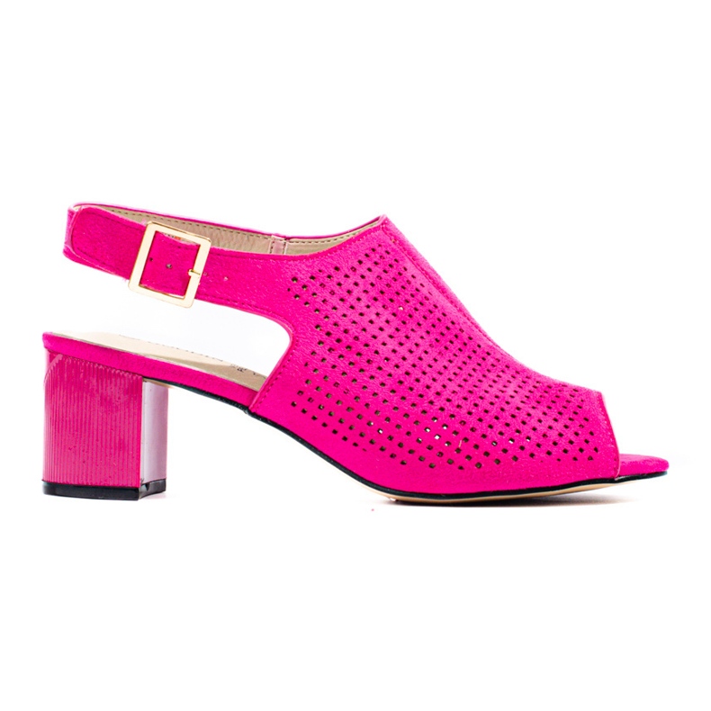 Genombrutna sandaler i fuchsia mocka för kvinnor Shelovet rosa