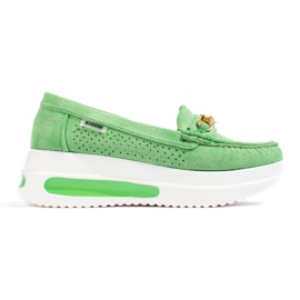 Gröna Shelovet loafers för kvinnor på plattformen