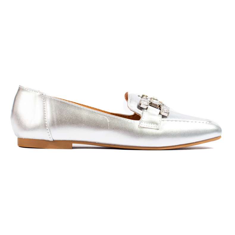 Damloafers i silver med Shelovet-utsmyckning silver-