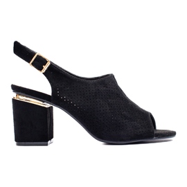 Svarta mocka högklackade sandaler från Vinceza