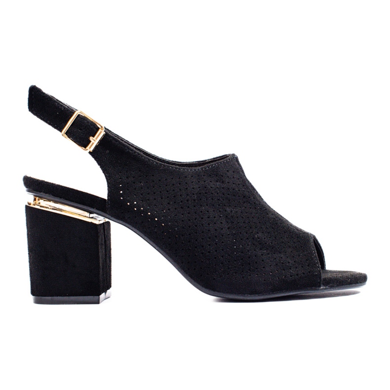 Svarta mocka högklackade sandaler från Vinceza