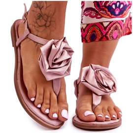 Kvinnors flip flops med tyg Rose Nude Carisma rosa