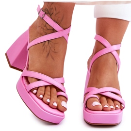 FS1 Fashionabla klackar och plattformssandaler Ljusrosa Secret Rose