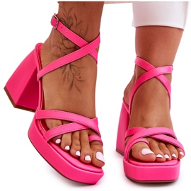 FS1 Fashionabla rosa hemliga ros med höga klackar och sandaler