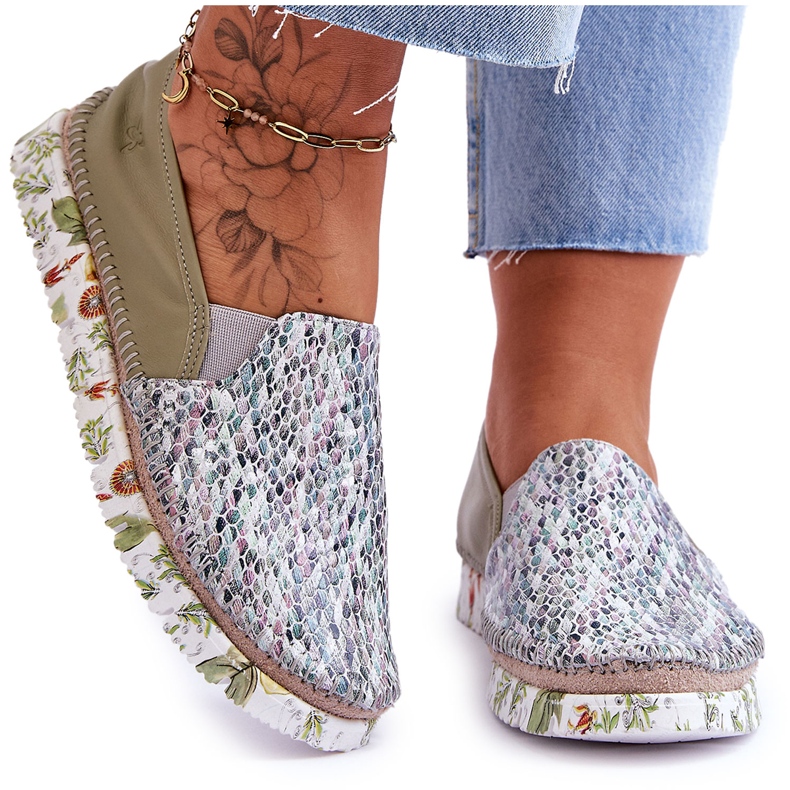 Dam Läder Slip-on Skor Maciejka 03512-51 Grön