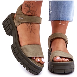 Big Star Mockasandaler för kvinnor LL276033 Grön