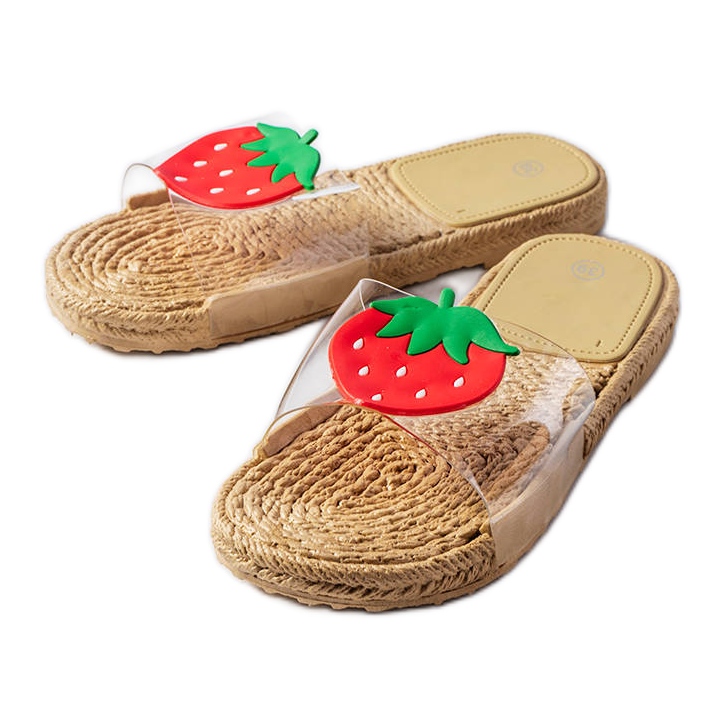 Transparenta tofflor med Foddie dekoration färglös