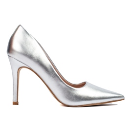 Shelovet högklackade dampumps i silver