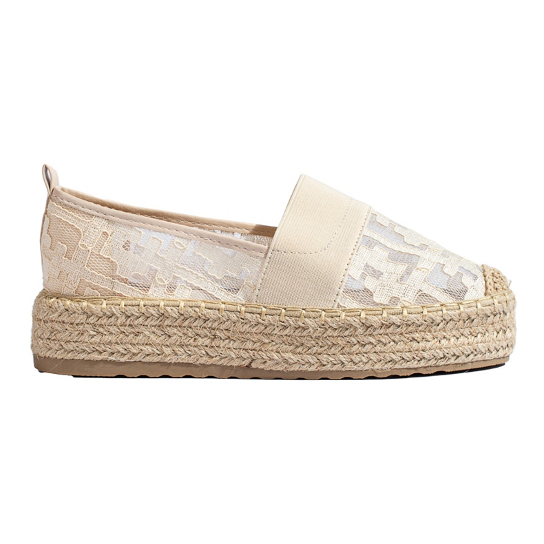 Spets espadriller på plattformen Shelovet svart beige