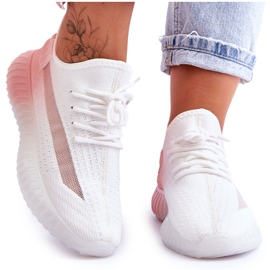PM1 Ombre vita och rosa Boston Slip-On Trainers