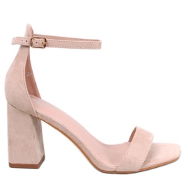 Aisha Beige sandaler med klack