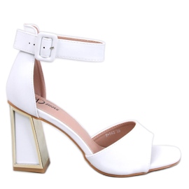 Tamara White sandaler med geometriska klackar vit