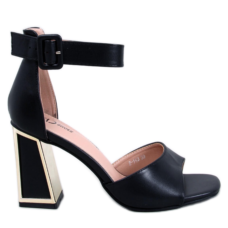 Tamara Svarta sandaler med geometriska klackar