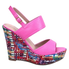 Homme Rosa färgade kilasandaler