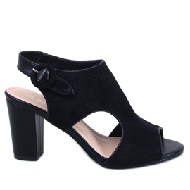 Morillo Svarta sandaler med öppen klack