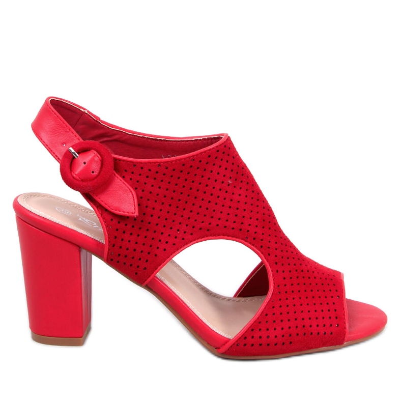 Morillo Röda sandaler med öppen klack