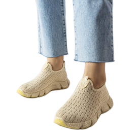 Ljusbeiga sport slip-on sneakers från Obenor beige