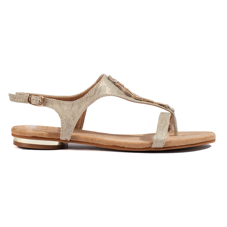 Guld Shelovet platta sandaler gyllene