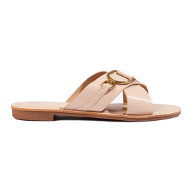Beige Shelovet tofflor för kvinnor