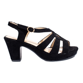 Damsandaler i svart mocka från Shelovet