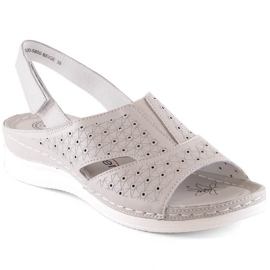 Bekväma sandaler i läder med elastiskt band eVento W 5850 beige