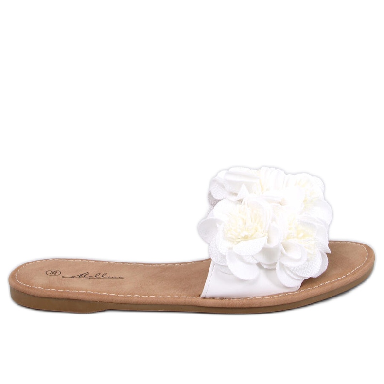 Corey White blommiga tofflor vit