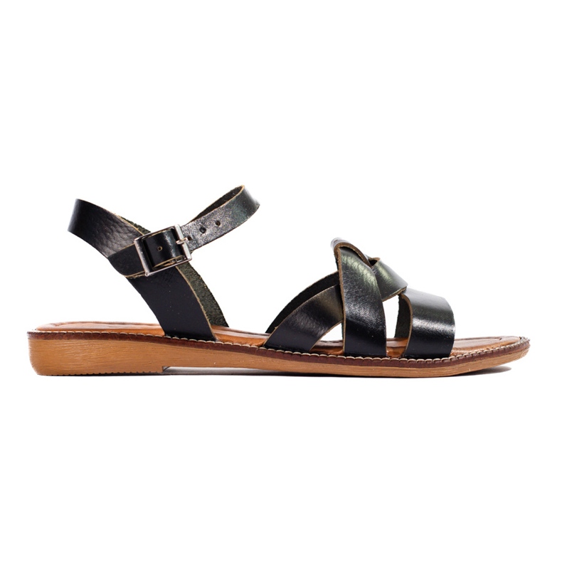 W. Potocki Lädersandaler för kvinnor Potocki svarta