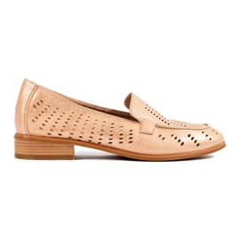 SHELOVET Damskor i guld genombrutna Potocki beige