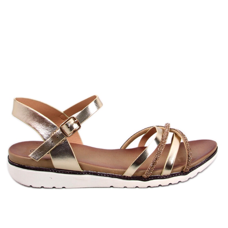 BM Sandaler med cubic zirconia Marty Gold gyllene