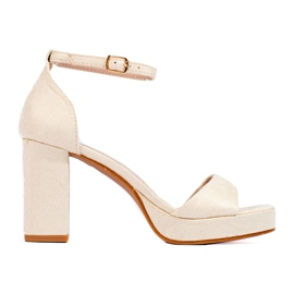 W. Potocki Beige damsandaler på Potocki-stolpen