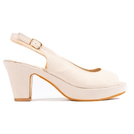Mockasandaler med bekväm klack Shelovet beige