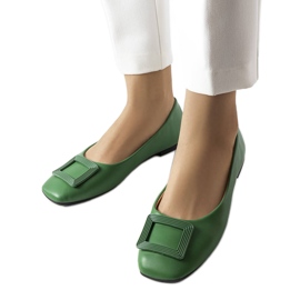 Gröna ballerinor med Sheller-spänne