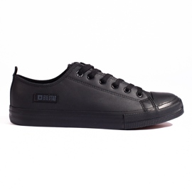 Svarta herrsneakers gjorda av ekologiskt läder Big Star KK174009